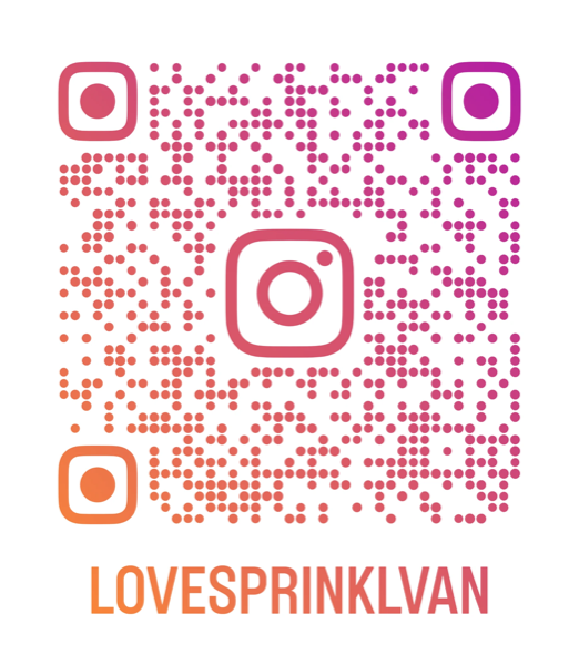 QR code linking to the @lovesprinklvan Instagram profile